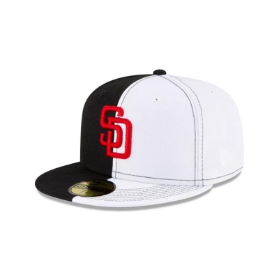 Black San Diego Padres Hat - New Era MLB Split Crown 59FIFTY Fitted Caps USA5937162